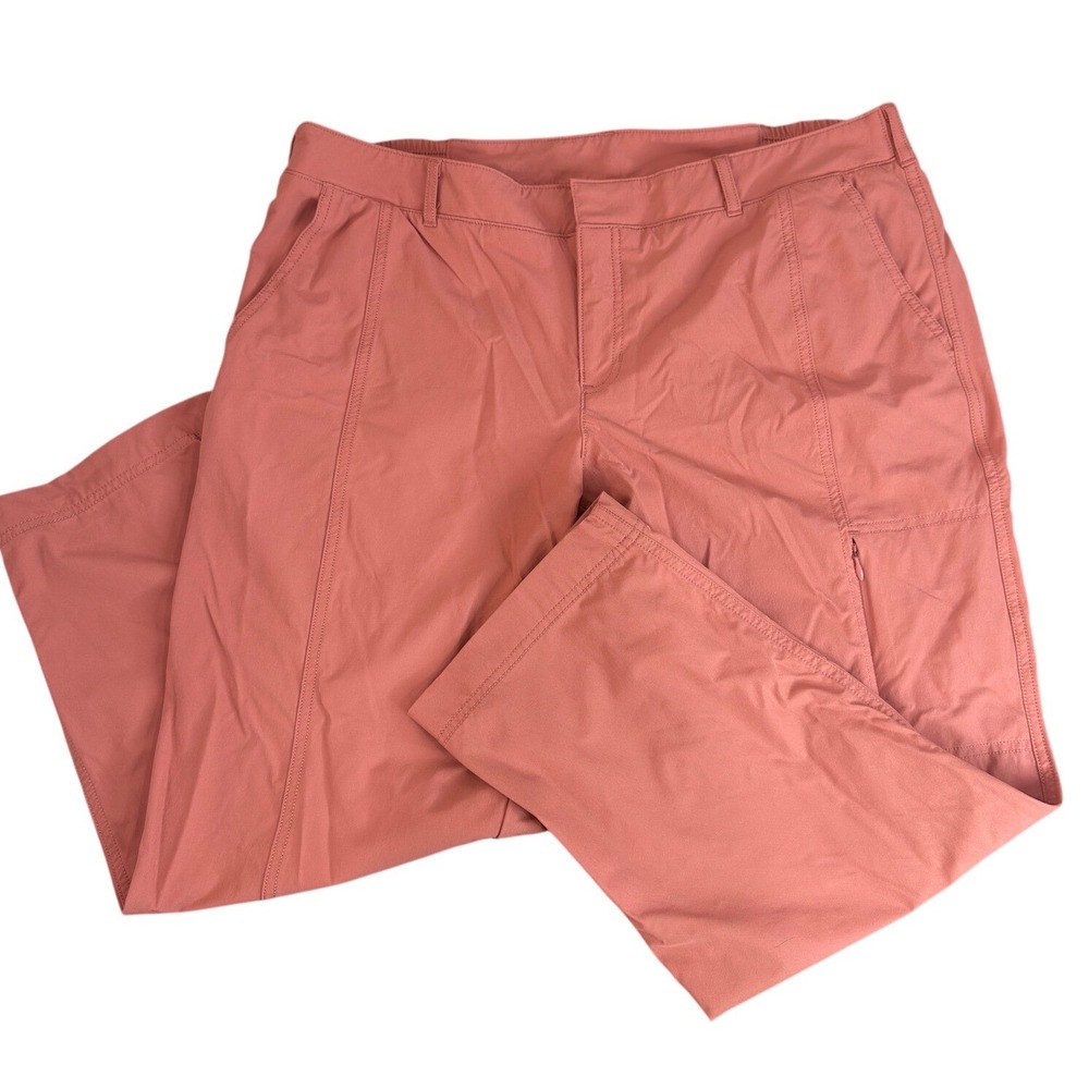Kirkland Signature Ladies Travel Capri Rose Pink Stretch Hiking Pants Size 14